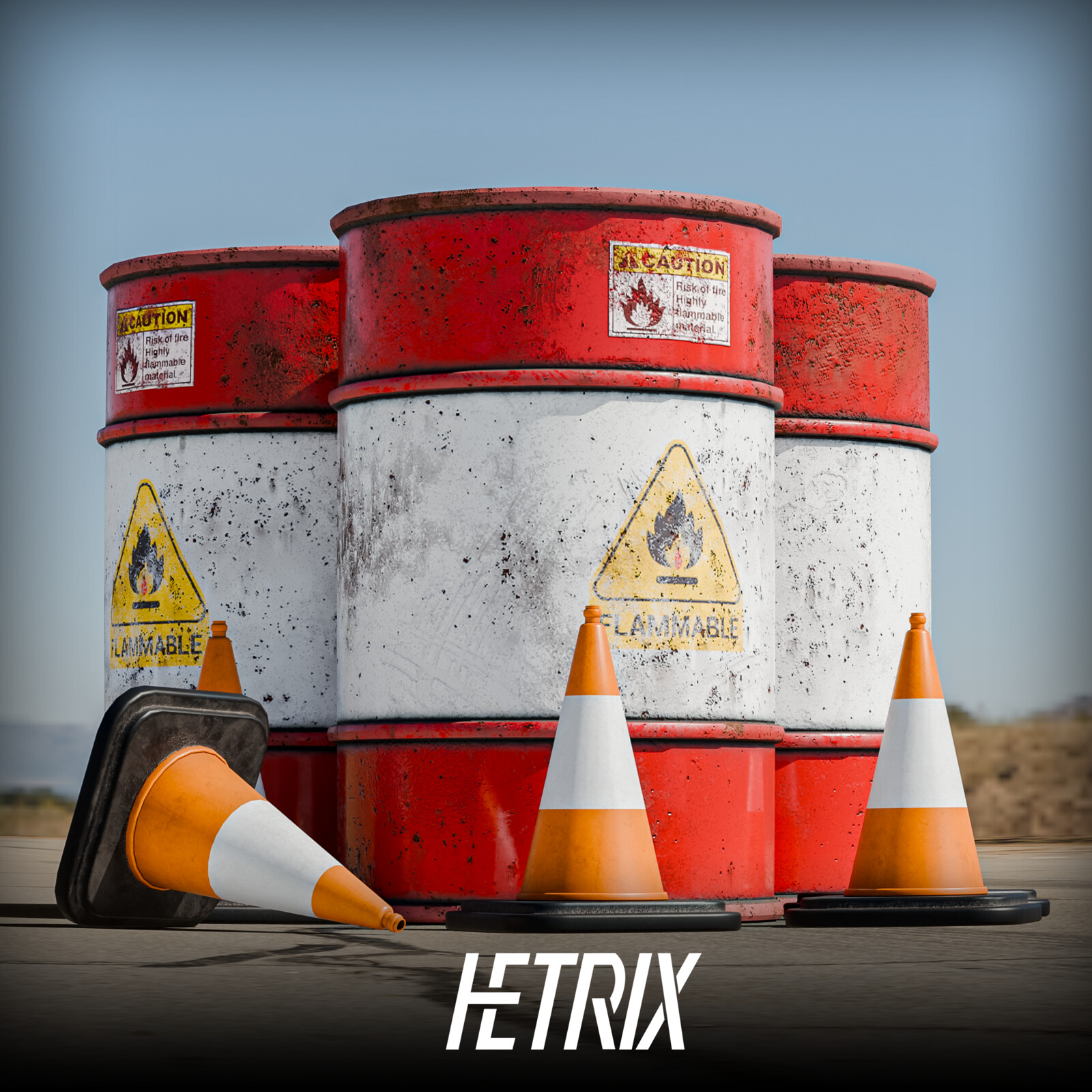 Realistic Low Poly Road Props